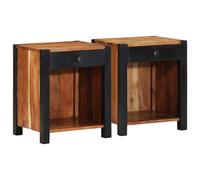 Bedside Cabinet Brown Solid Acacia Wood Table Wooden Nightstand Small vidaXL