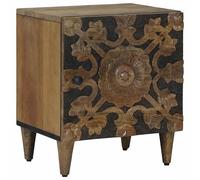 Bedside Cabinet Brown Solid Mango Wood 40x33.5x46cm Compact Mini Nightstand Bed