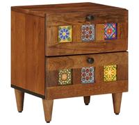 vidaXL Bedside Cabinet Brown 40 x 33 x 46 cm Solid Mango Wood