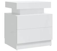 vidaXL Bedside Cabinet High Gloss White Engineered Wood Bed Telephone Stand