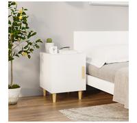 Bedside cabinet compact white engineered wood 40x40x50 cm drawer metal legs slim