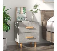 Bedside Cabinet Concrete Grey 2 Drawers Wooden Handles 40 x 35 x 47.5 cm
