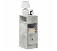 Bedside cabinet Concrete Grey 25x31x66 cm Engineered Wood 1 Drawer Modern Slim.