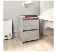 Bedside cabinet Concrete Grey 30x30x40 cm Engineered Wood 2-drawer Nightstand UK
