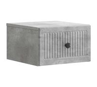 Bedside Cabinet Concrete Grey 33x34.5x20cm Engineered Wood Wall-Mounted 1 Drawer