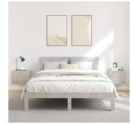 Bedside Cabinet Concrete Grey 40x30x30 cm Engineered Wood 2-Drawer Rustic Chic