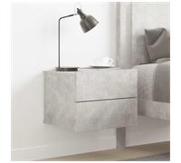 Bedside Cabinet Concrete Grey 40x30x30cm Engineered Wood 2-Drawer Rustic Compact