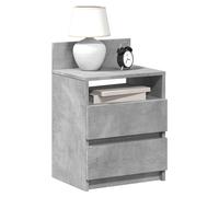 Bedside Cabinet Concrete Grey 40x33x60cm Engineered Wood 2 Drawer Nightstand UK