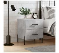 Bedside Cabinet Concrete Grey 40x35x47.5cm Engineered Wood 2-Drawer Matte eco UK