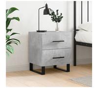 Bedside Cabinet Concrete Grey 40x35x47.5cm Engineered Wood Slim with Black Legs