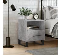 Bedside cabinet Concrete grey 40x35x47.5cm Engineered wood with metal feet small