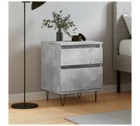 Bedside Cabinet Concrete Grey 40x35x50 cm Engineered Wood Metal Nightstand Slim