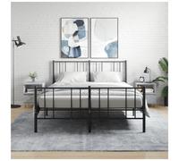 Bedside cabinet Concrete Grey 40x35x50cm Engineered Wood & Metal Nightstand Pair