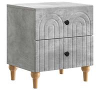 Bedside Cabinet Concrete Grey 43 x 34.5 x 48 cm Engineered Wood 2-Drawer Modern