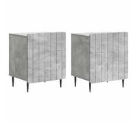 Bedside Cabinet Concrete Grey 43 x 34.5 x 52 cm Engineered Wood Vintage Legs Set