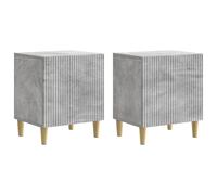 Bedside Cabinet Concrete Grey 43x34.5x50cm Engineered Wood 2pcs Nightstand Retro