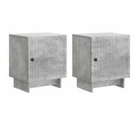 Bedside cabinet Concrete grey 43x34.5x50cm Engineered wood Vintage 2pcs Storage