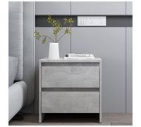 Bedside Cabinet Concrete Grey 45x34.5x44.5cm Engineered Woodgrain 2-Drawer Pair