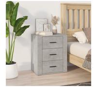 Bedside Cabinet Concrete Grey 50x36x60 cm Engineered Wood Rustic Drawer Compact