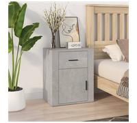 Bedside Cabinet Concrete Grey 50x36x60 cm Engineered Wood Rustic Nightstand Slim