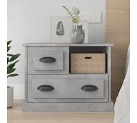 vidaXL Bedside Cabinet Concrete Grey 60x39x45 cm UK HOT