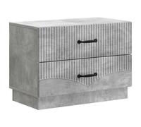 Bedside Cabinet Concrete Grey 62x34.5x44.5cm Engineered Wood 2 Drawers Timeless