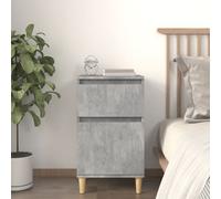 Bedside Cabinet Concrete Grey Engineered Wood 40x35x70 cm Drawer Rustic Accents
