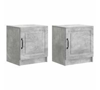 Bedside cabinet Concrete grey Engineered wood 43 x 34.5 x 47 cm 2pcs Vintage Set