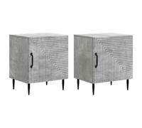 vidaXL Bedside Cabinet 2 pcs Concrete Grey 43 x 34.5 x 50 cm