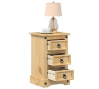 Bedside Cabinet Corona 35x32.5x58 cm Solid Wood Pine Berkfield Home Brown One Size