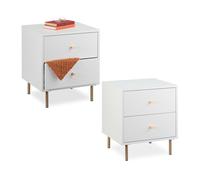 Bedside Cabinet Drawers Nightstand Chest Modern Accents 52x45x40 cm Storage