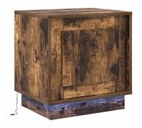 Bedside Cabinet Engineered Wood Modern Nightstand Table with LEDs Light vidaXL