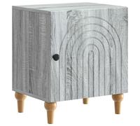 Bedside Cabinet Black 43 x 34.5 x 50 cm Engineered Wood Nightstand Doors Storage