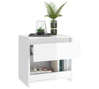 vidaXL Bedside Cabinet High Gloss White 40x30x39 cm Engineered Wood
