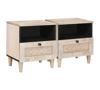 Bedside Cabinet with Drawer 2 pcs Light Brown 40 x 33 x 46 cm