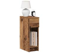 Bedside Cabinet Engineered Wood Old Wood 20x36x60 Drawer Nightstand Set of 2 UK