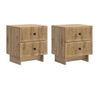 Bedside Cabinet Engineered Wood Storage Furniture Vintage Nightstand vidaXL