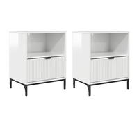 Bedside Table Grey Sonoma Engineered Wood 49x36x61cm Drawer Shelf Compact
