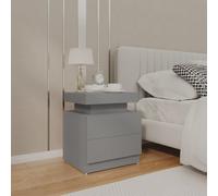 Bedside Cabinet Grey Engineered Wood 45x35x52 cm Nightstand Small with 1 Drawer