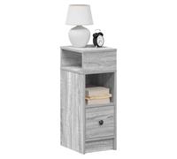 Bedside Cabinet Grey Sonoma 25x31x66 cm Engineered Wood 1 Drawer Nightstand Slim