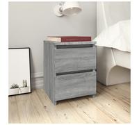 Bedside cabinet Grey Sonoma 30x30x40cm Engineered wood 2-drawer Industrial style