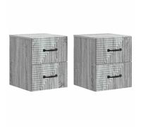 Bedside Cabinet Grey Sonoma 34.5x33x40cm Engineered Wood Wall-Mounted 4 Drawers