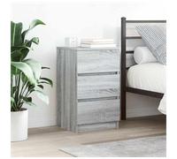 Bedside Cabinet Grey Sonoma 39x35x65 cm Engineered Wood 3 Drawers Nightstand New