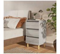 Bedside Cabinet Grey Sonoma 40x35x69cm Engineered Wood 3 Drawers Rustic Handmade