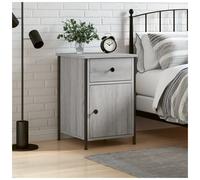 Bedside Cabinet Grey Sonoma 40x42x60 cm Engineered Wood 1 Drawer Metal Legs Slim