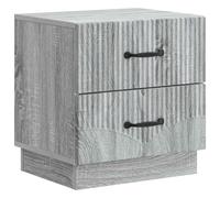 Bedside Cabinet Grey Sonoma 43x34.5x44.5cm Engineered Wood 2-Drawer Night Stand