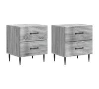 Bedside Cabinet Grey Sonoma 43x34.5x47.5cm Engineered Wood 4 Drawers Set of 2pcs