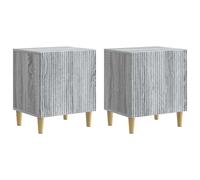 Bedside Cabinet Grey Sonoma 43x34.5x50cm Engineered Wood 2pcs Vintage Chic Eco