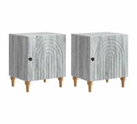 Bedside Cabinet Grey Sonoma 43x34.5x50cm Engineered Wood Nightstand 2 pcs incl.