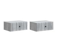 Bedside cabinet Grey Sonoma 49x34.5x20cm Engineered Wood 2 Drawers Vintage Style